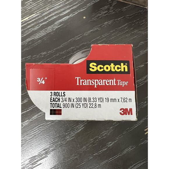 Scotch 3M Transparent Tape Glossy Finish 3/4" x 300" ea - 15 Rolls Total - Picture 2 of 4